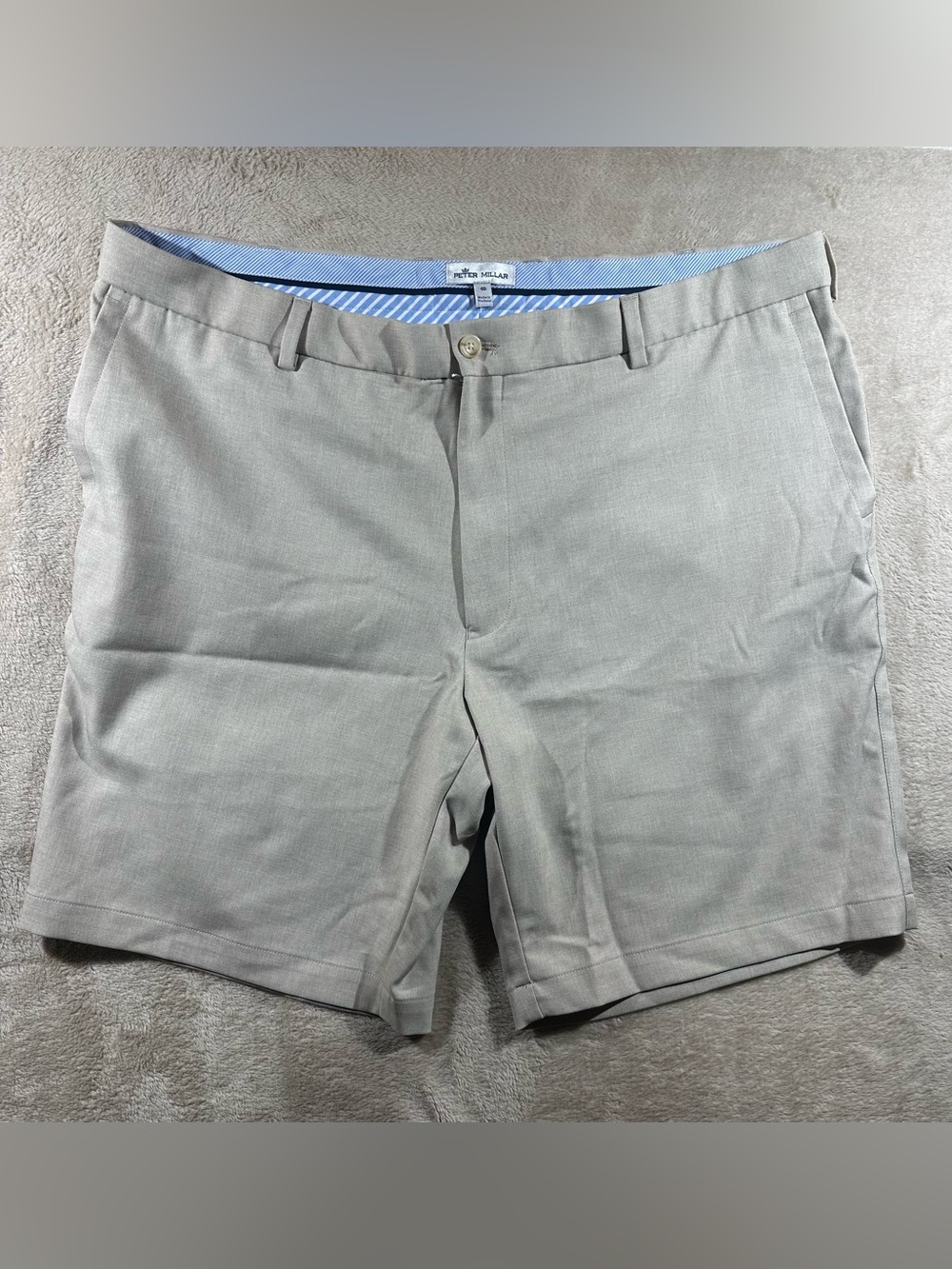 Peter Millar Light beige Flat-Front Golf Shorts